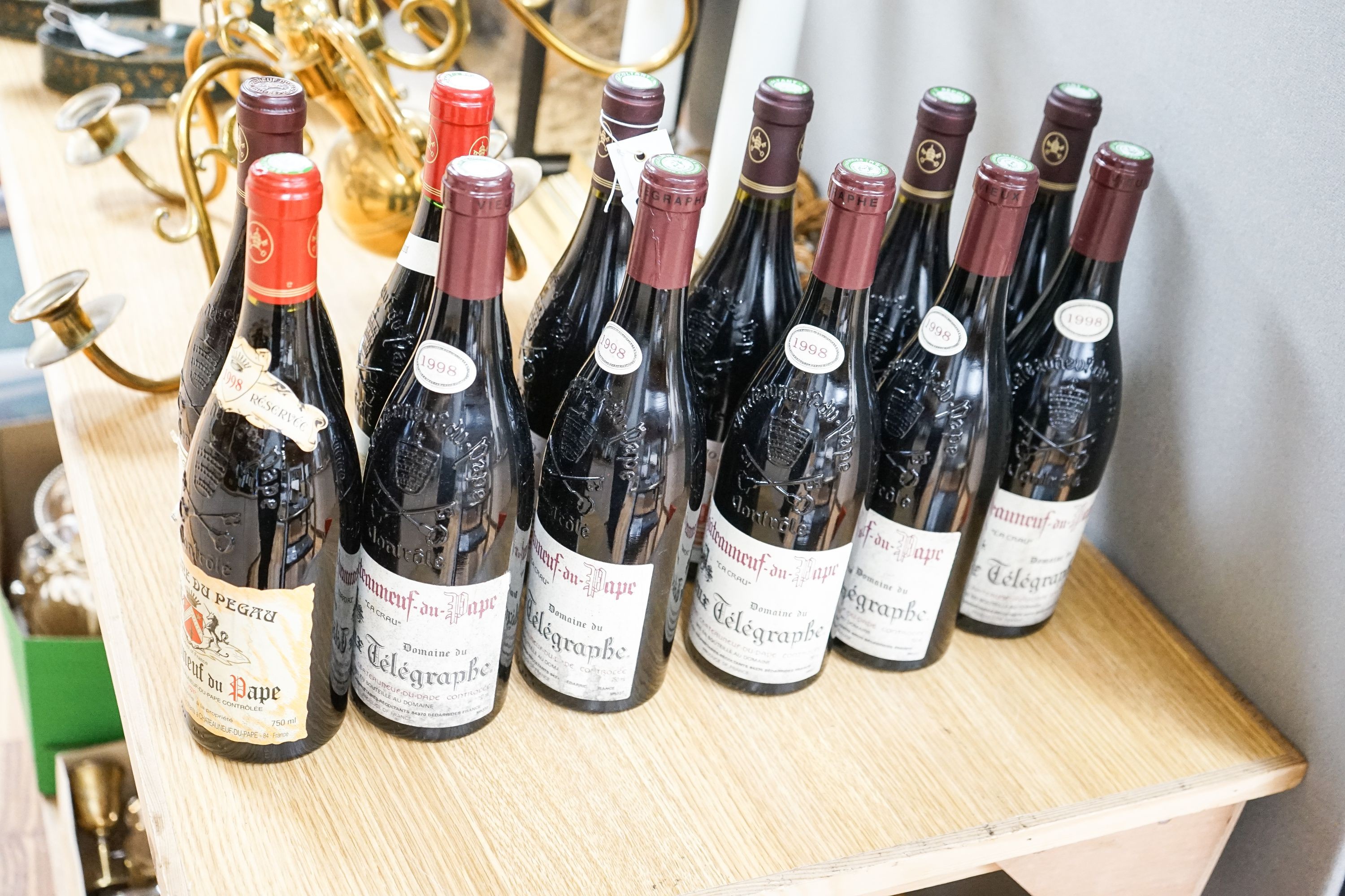 Twelve assorted bottles of Chateauneuf du pape